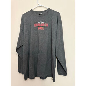 Men's Hard Rock Cafe Long Sleeve Tee XL Gray Red